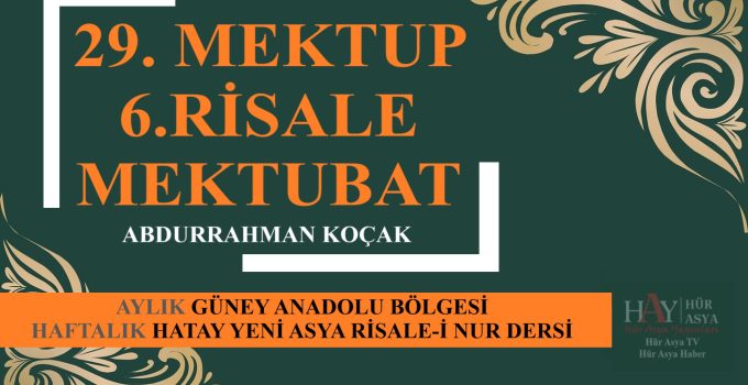 MEKTUP 6.RİSALE – MEKTUBAT