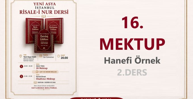 16.MEKTUP / HANEFİ ÖRNEK