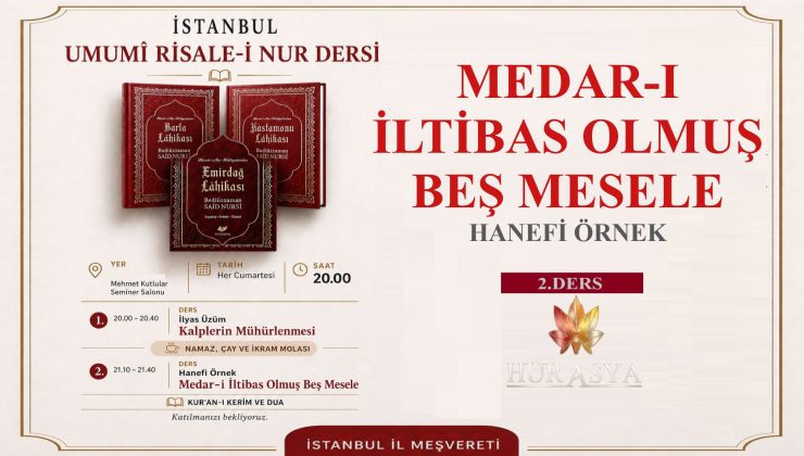 MEDAR-I İLTİBAS OLMUŞ BEŞ MESELE / HANEFİ ÖRNEK